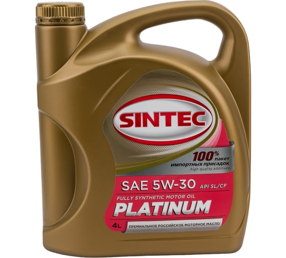 Моторное масло Sintec Platinum 5W-30 A3/B4, 4 л 801939 1