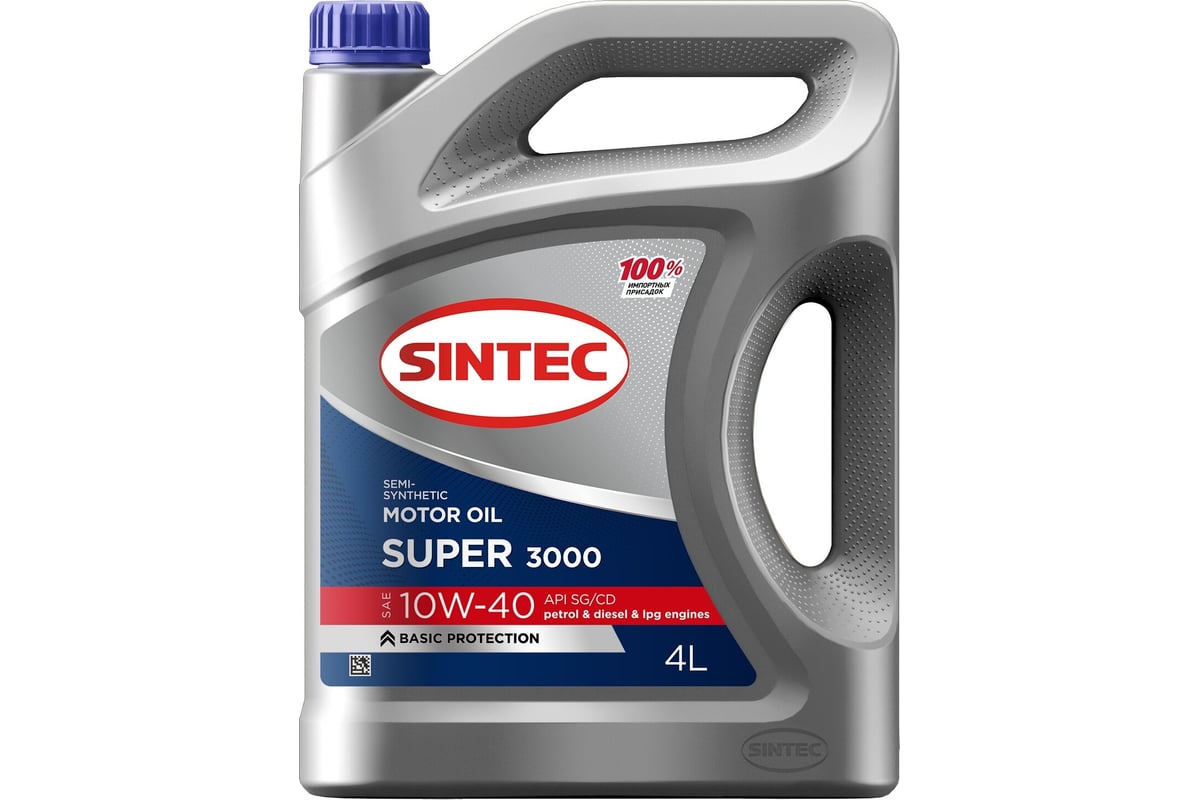 Моторное масло Sintec SUPER 3000 10W-40 полусинтетическое 4 л