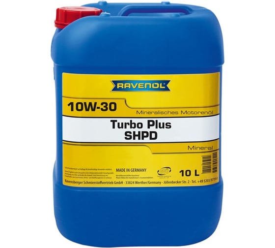 Моторное масло Turbo plus SHPD SAE 10W-30 new 10 л RAVENOL 1123105-010-01-999