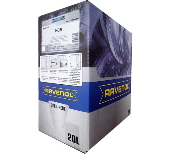 Моторное масло HCS SAE 5W-40 ecobox 20 л RAVENOL 1112105-B20-01-888 1