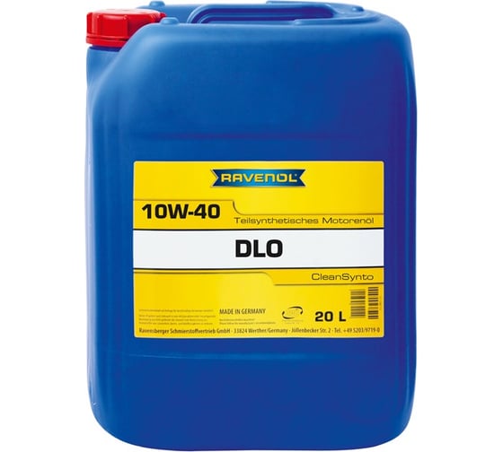 Моторное масло DLO SAE 10W-40 new 20 л RAVENOL 1112111-020-01-999