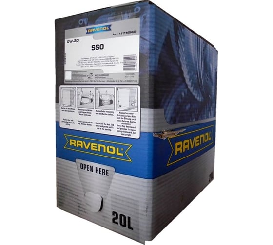 Моторное масло SSO SAE 0W-30 ecobox 20 л RAVENOL 1111100-B20-01-888