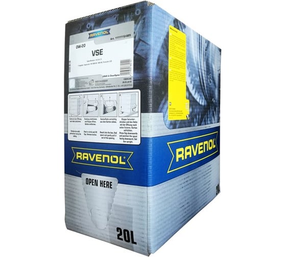 Моторное масло VSE SAE 0W-20 ecobox 20 л RAVENOL 1111112-020-01-888