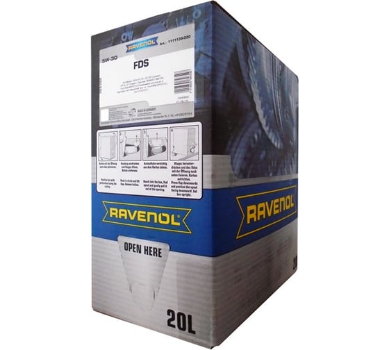 Моторное масло FDS SAE 5W-30 ecobox 20 л RAVENOL 1111139-B20-01-888 1