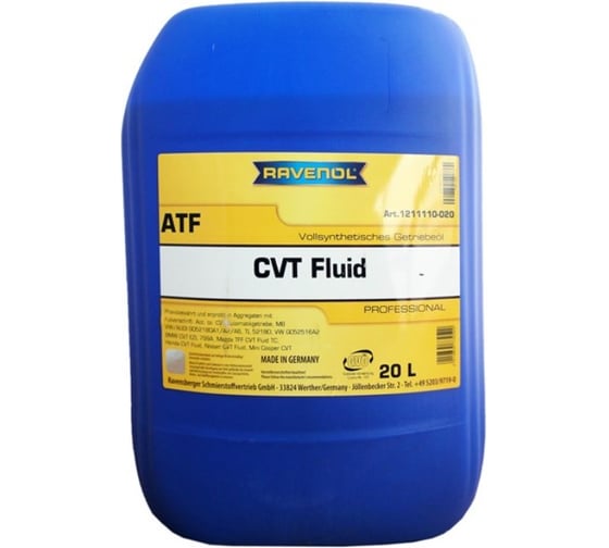 Масло трансмиссионное CVT Fluid new 20 л RAVENOL 1211110-020-01-999 1