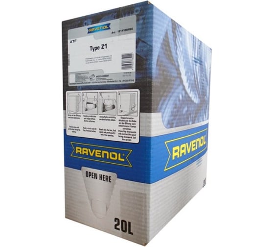 Масло трансмиссионное ATF Type Z1 Fluid ecobox 20 л RAVENOL 1211109-B20-01-888 1