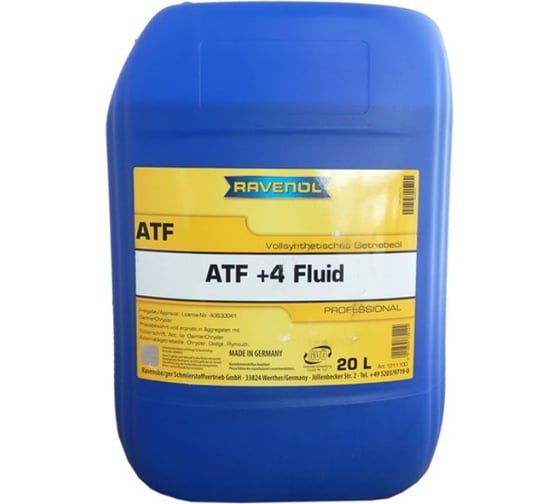 Масло трансмиссионное ATF+4 Fluid new 20 л RAVENOL 1211100-020-01-999