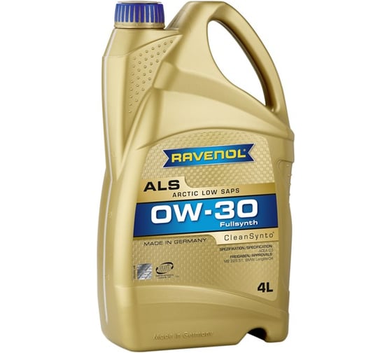 Моторное масло Arctic Low SAPS ALS SAE 0W-30 new 4 л RAVENOL 1111137-004-01-999 1