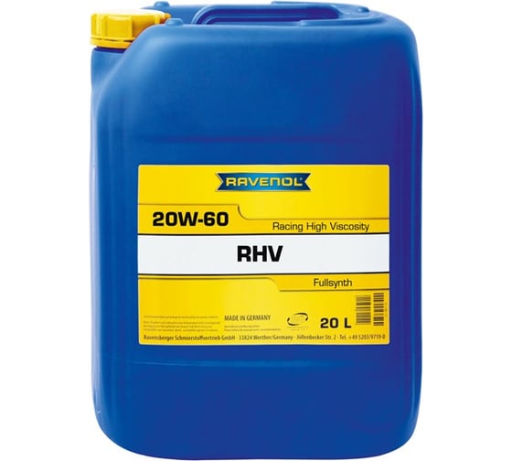 Моторное масло RHV Racing High Viscosity SAE 20W-60 20 л RAVENOL 1141101-020-01-999 1