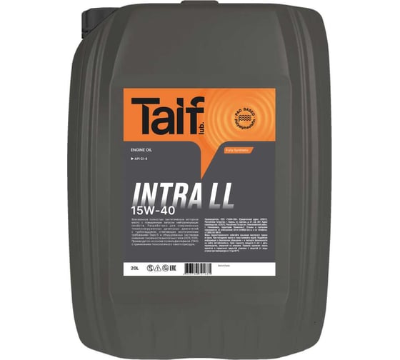 Моторное масло TAIF INTRA LL 15W-40 20L API CI-4 212023 1