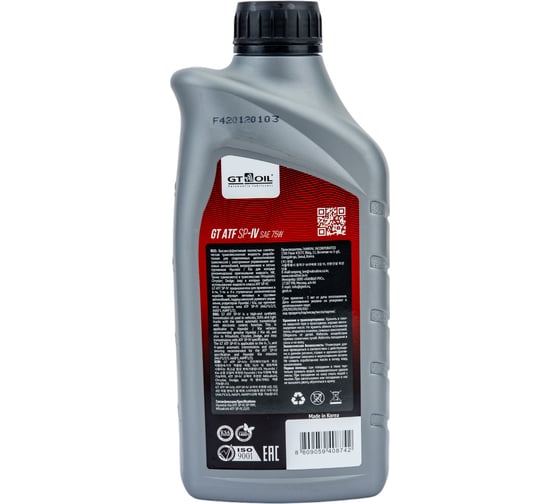 Масло трансмиссионное (1 л; ATF SP IV) GT OIL 8809059408742