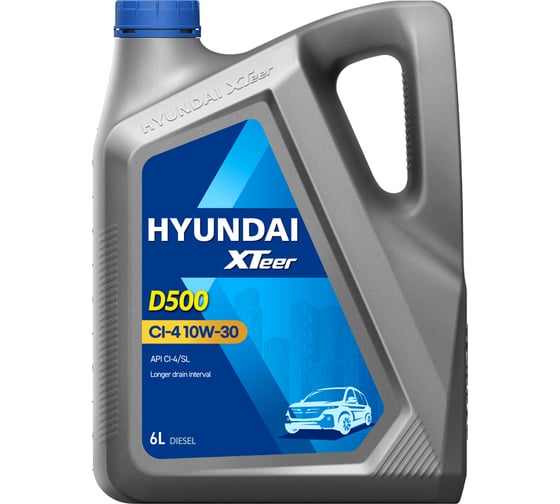Моторное масло синтетическое HYUNDAI  XTeer D500 CI-4 10W30, 6 л 1061002 1