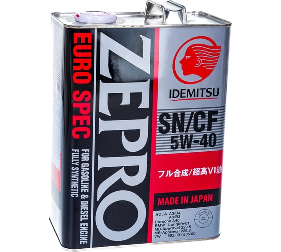 Моторное масло IDEMITSU Zepro Euro Spec SN/CF, 5W-40, 4 л 1849-004
