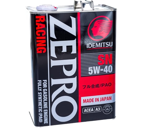 Моторное масло IDEMITSU Zepro Racing SN Fully Synthetic 5W-40, 4 л 3585-004