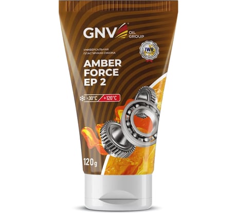 Универсальная смазка GNV Amber Force EP 2 на минеральном масле с литий-кальциевым загустителем и EP присадками тюбик 12x120 г GAF101710301924EP02120