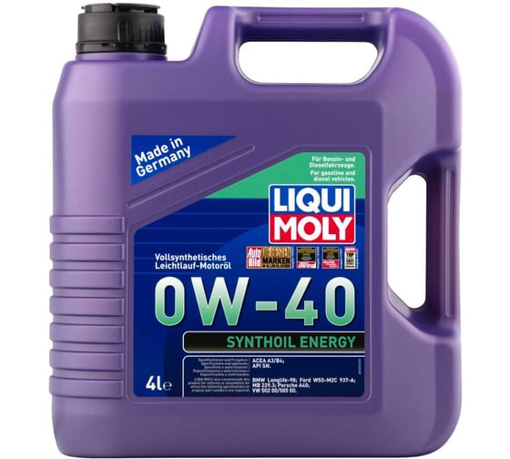 Синтетическое моторное масло LIQUI MOLY Synthoil Energy 0W-40 SN A3/B4 (4л) 2451