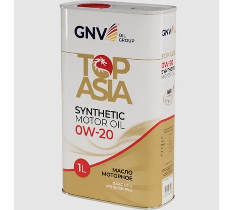 Синтетическое моторное масло GNV Top Asia 0W-20 (мет.канистра 1 л.)ILSAC GF-5 для автомобилей азиатских производителей GTA1011884020010020001