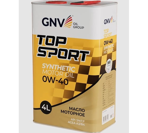 Моторное масло GNV Top Sport 0W-40 (мет.канистра 4 л.) ACEA А3/В4 GTS1021802010010040004