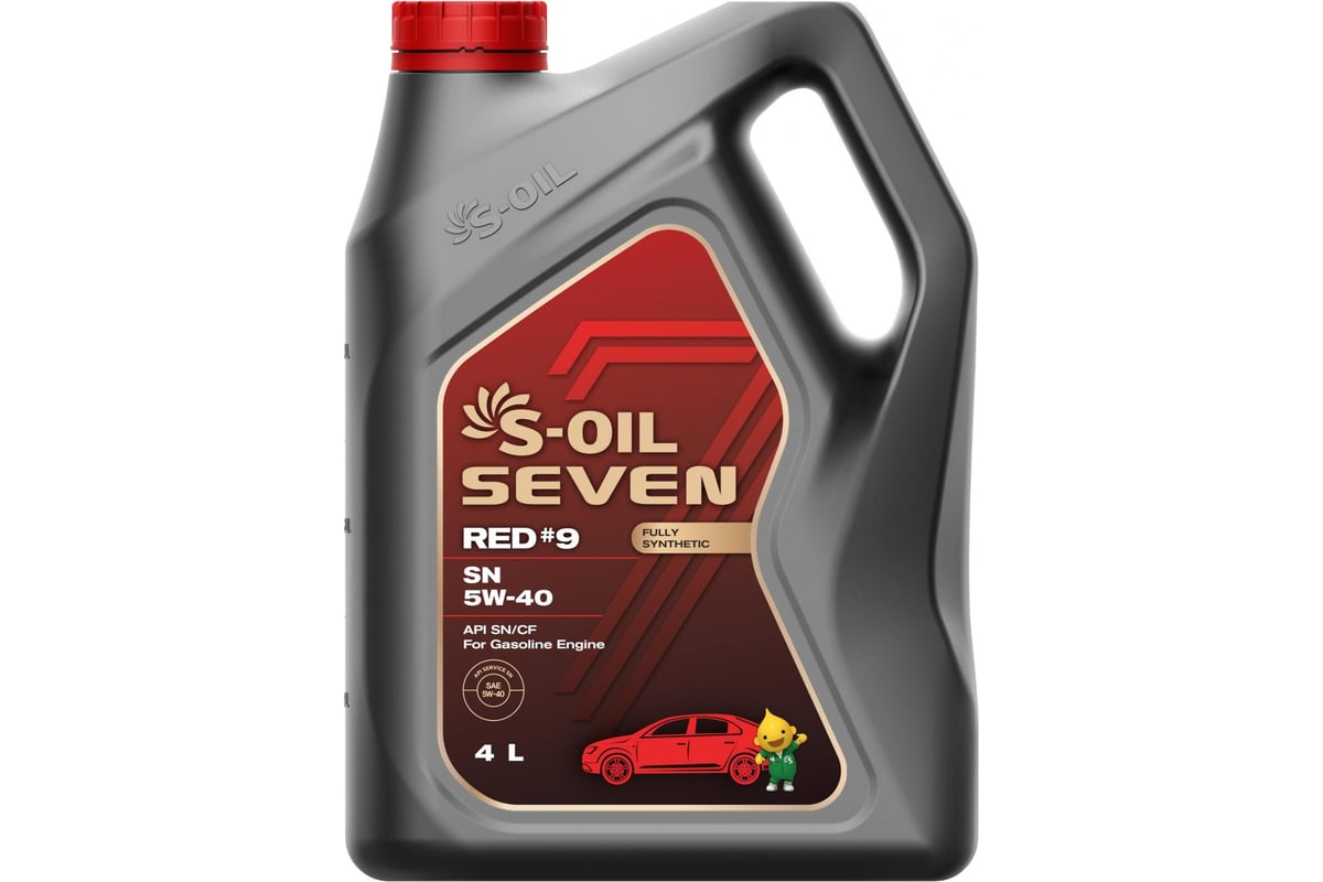 Моторное масло RED#9 SN 5W-40 4 л S-OIL SEVEN E107616 - выгодная цена,  отзывы, характеристики, фото - купить в Москве и РФ