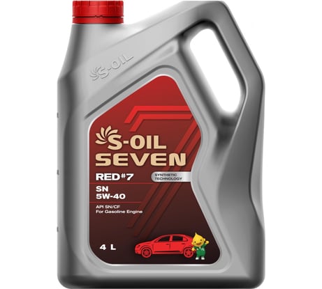 Моторное масло RED#7 SN 5W-40 4 л S-OIL SEVEN E107649