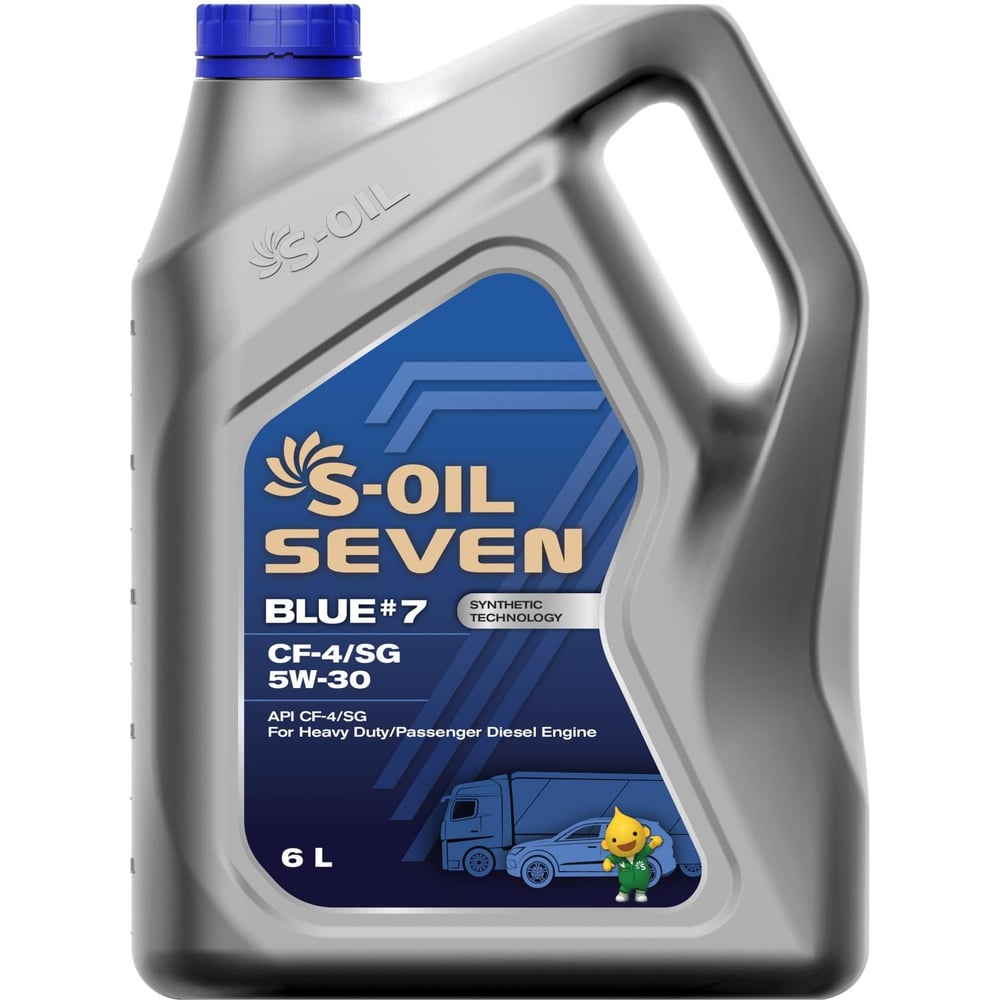 Моторное масло BLUE#7 CF-4/SG 5W-30 6 л S-OIL SEVEN E107890 - выгодная ...