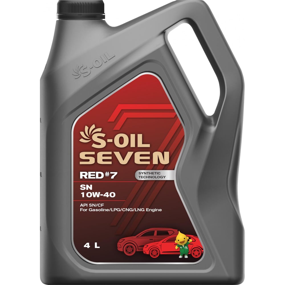 Моторное масло RED#7 SN 10W-40 4 л S-OIL SEVEN E107697 - выгодная цена ...
