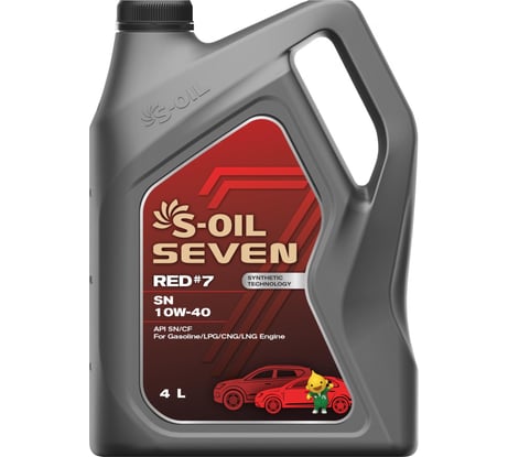 Моторное масло RED#7 SN 10W-40 4 л S-OIL SEVEN E107697