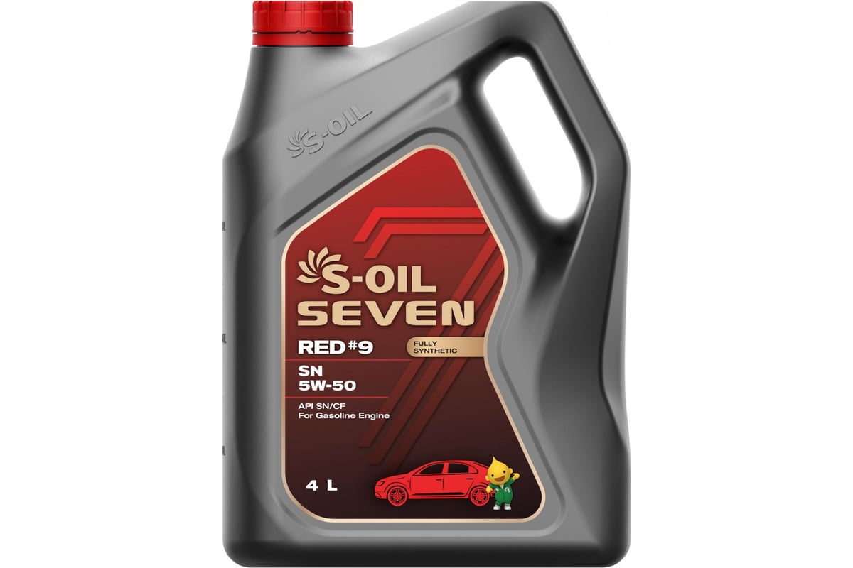 Моторное масло RED#9 SN 5W-50 4 л S-OIL SEVEN E107611 - выгодная цена,  отзывы, характеристики, фото - купить в Москве и РФ