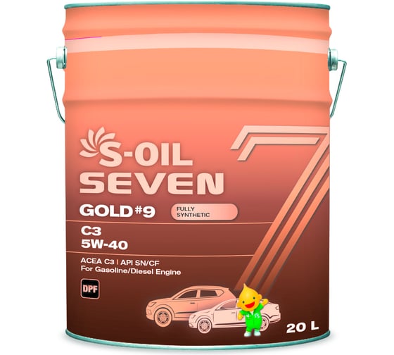 Моторное масло GOLD#9 C3 5W-40 20 л S-OIL SEVEN E107760 1