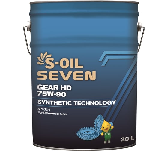 Трансмиссионное масло GEAR HD 75W-90 20 л S-OIL SEVEN E107808