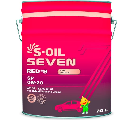 Моторное масло RED#9 SP 0W-20 20 л S-OIL SEVEN E108281