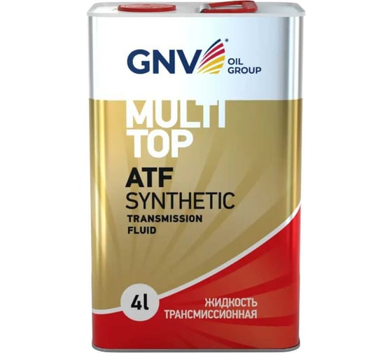 Жидкость трансмиссионная GNV MultiTop ATF Synthetic Dexron IIIH для АКПП, 4 л GMT101213001755SYN0004