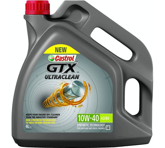 Масло CASTROL GTX Ultraclean 10W-40, A3/B4, 4 л 15A4E0 1