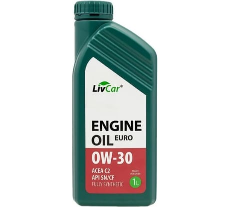 Масло моторное LIVCAR 0W-30 Engine Oil EURO 0W-30 ACEA C2 API SN/CF 1л LC7110030-001