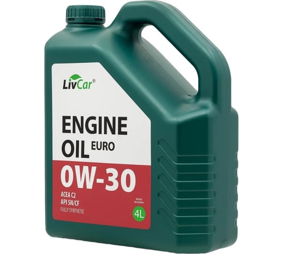 Масло моторное LIVCAR 0W-30 Engine Oil EURO 0W-30 ACEA C2 API SN/CF 4л LC7110030-004 1