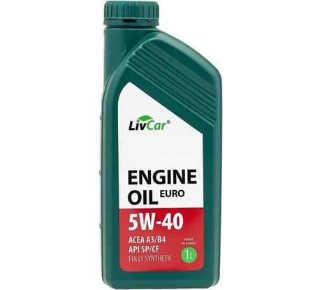 Масло моторное LIVCAR 5W-40 Engine Oil EURO 5W-40 ACEA A3/B4 API SP/CF 1л LC7110540-001