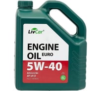 Масло моторное LIVCAR 5W-40 Engine Oil EURO 5W-40 ACEA A3/B4 API SP/CF 4л LC7110540-004