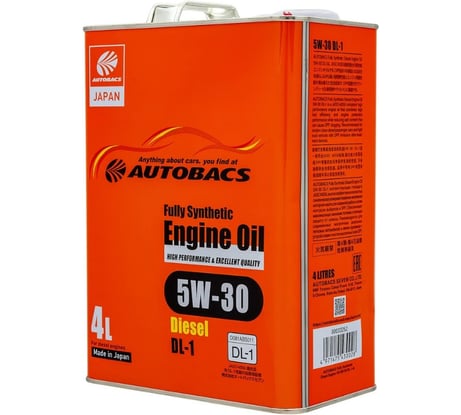 Масло моторное AUTOBACS 5W-30 FULLY SYNTHETIC DIESEL DL-1 4л A00033252