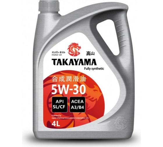 Моторное масло Takayama SAE 5W30, API SL/CF, 4 л 605522