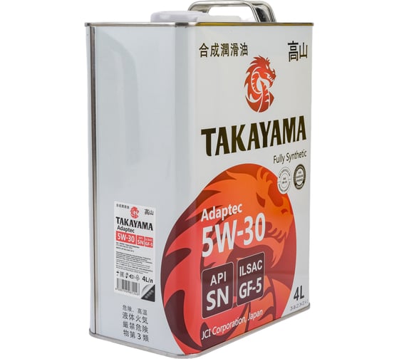 Моторное масло TAKAYAMA Adaptec SAE 5W30, ILSAC GF 5, API SN, 4 л 605585