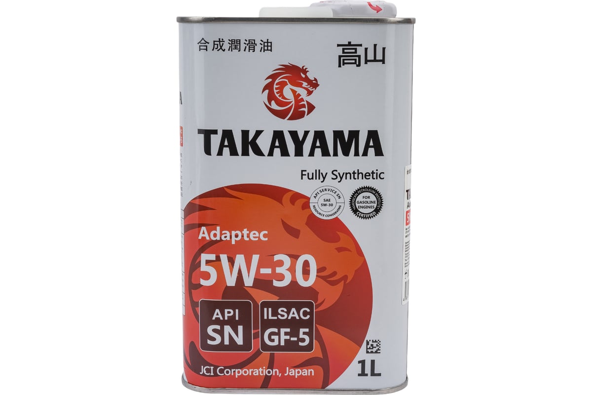 Моторное масло TAKAYAMA Adaptec SAE 5W30, ILSAC GF 5, API SN, 1 л ...