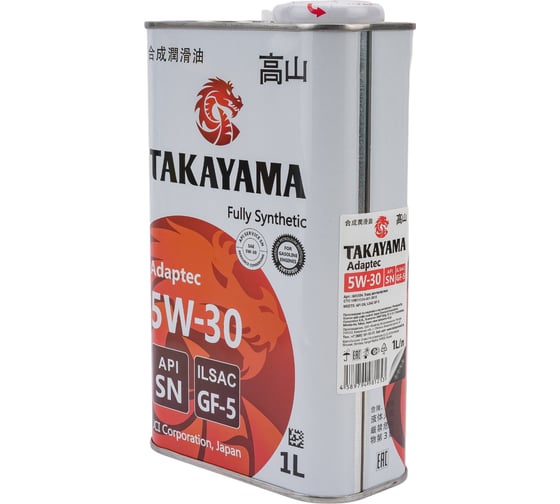 Моторное масло TAKAYAMA Adaptec SAE 5W30, ILSAC GF 5, API SN, 1 л 605584