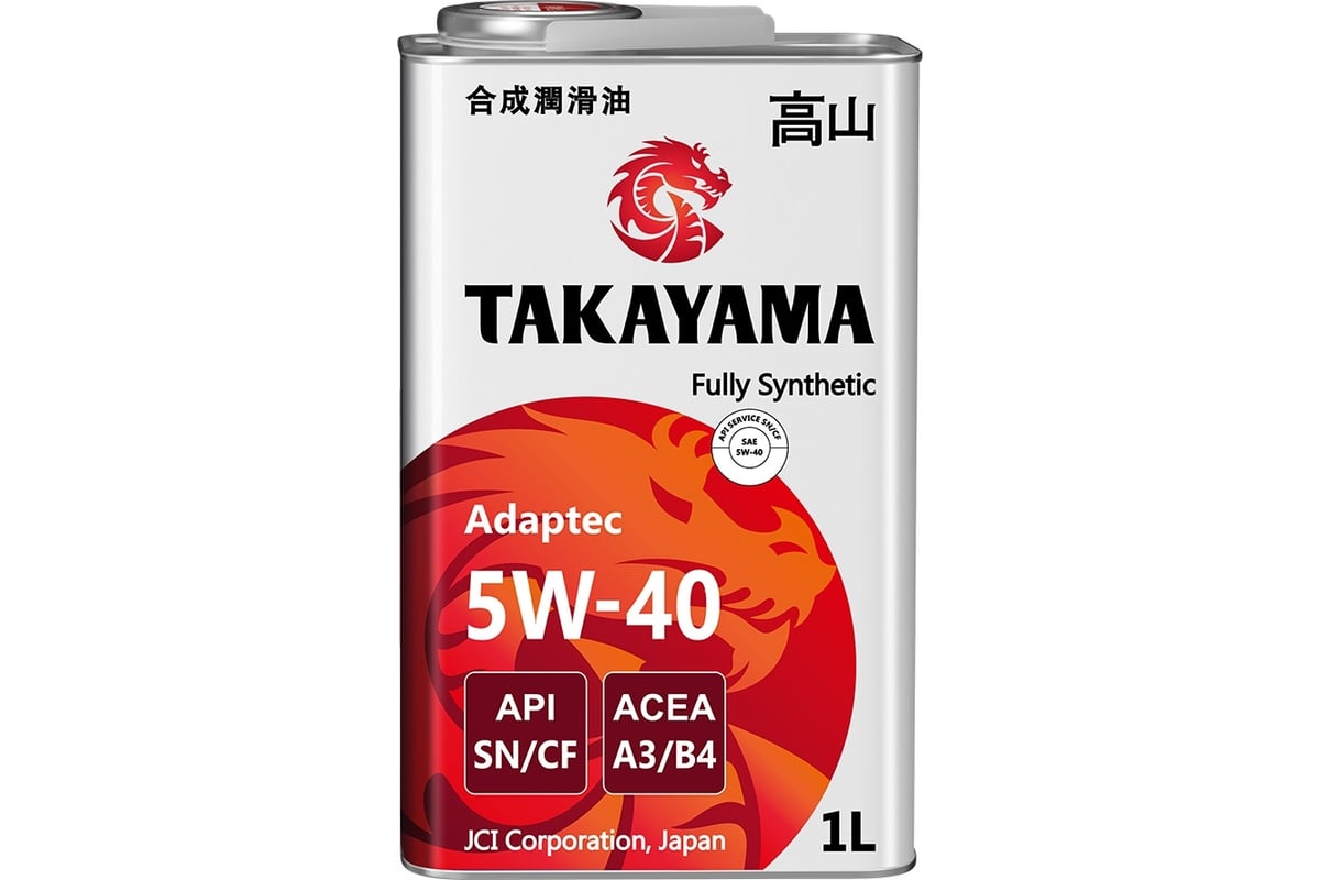 Синтетическое моторное масло Takayama 5W-40 API SN/CF, 1 л