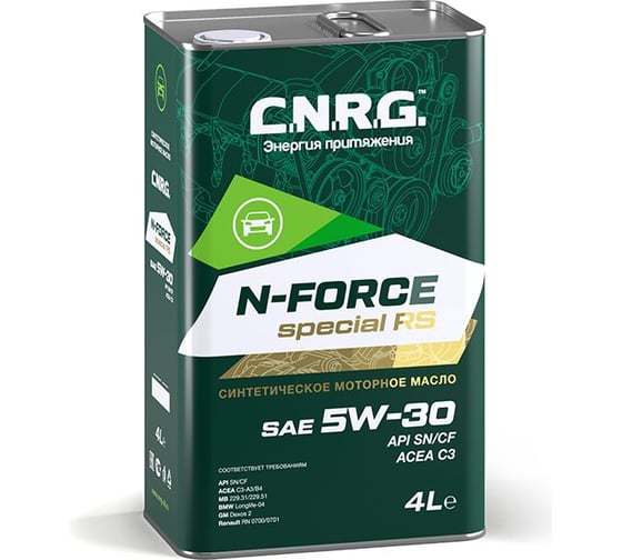 Моторное масло C.N.R.G. N-Force Special RS 5W-30, SN/CF, C3, синтетическое CNRG-024-0004 1