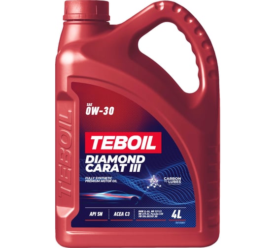 Масло моторное TEBOIL Diamond Carat III 0W-30 Канистра 4л (ТZK) (вес нетто 3,35 кг) 3602118