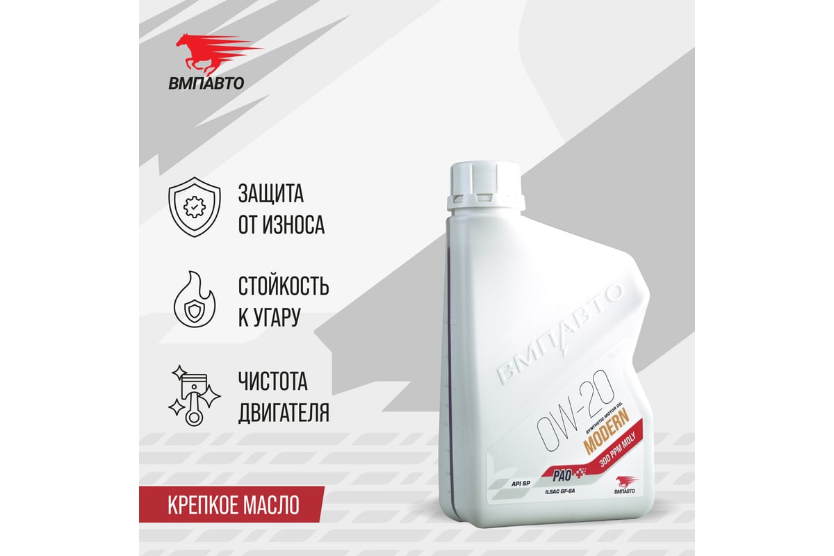 Масло моторное ВМПАВТО Modern 0w20 (GF-6A, SP), канистра 1л 9257 ...