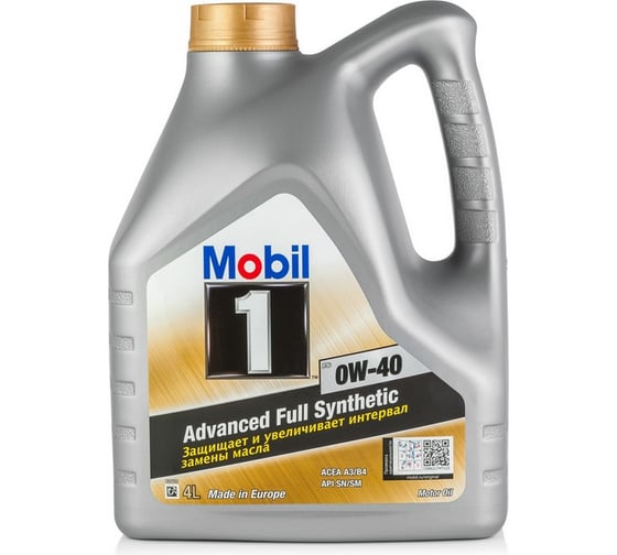Моторное масло MOBIL 1 FS, синтетическое, 0W-40, 4л 153677 153692