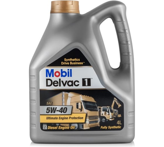 Моторное масло Mobil Delvac 1, синтетическое, 5W-40, 4 л 152656