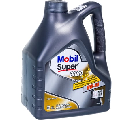 Моторное масло Mobil Super 3000 X1 Diesel синтетическое, 5W-40, 4 л 152572