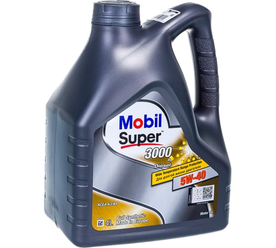 Моторное масло Mobil Super 3000 X1 Diesel синтетическое, 5W-40, 4 л 152572